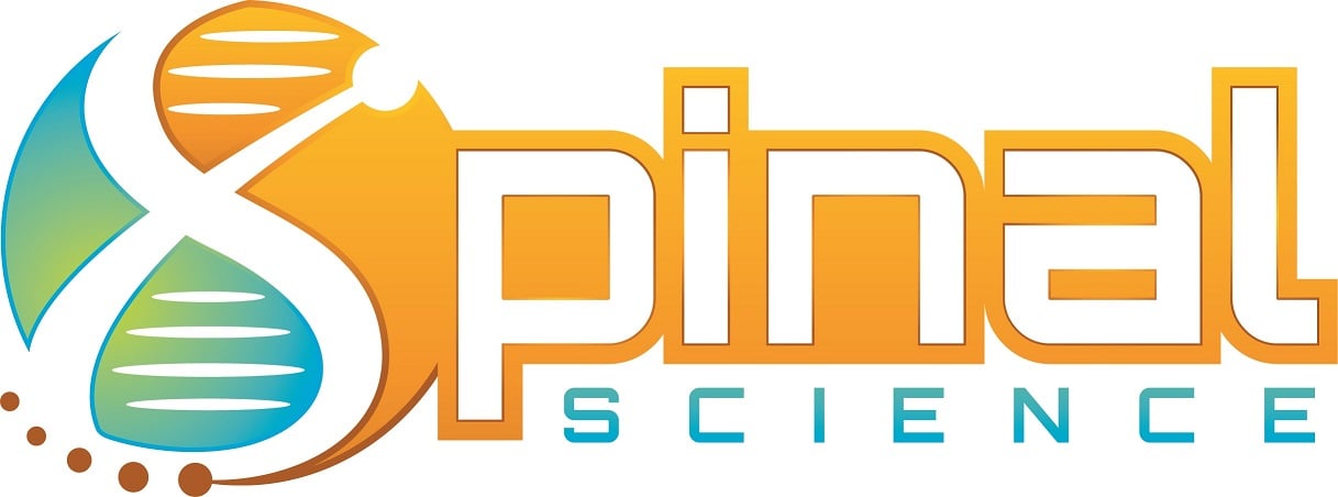 Spinal Science logo: A sleek and modern representation featuring an abstract spine design with interlocking segments, symbolizing innovation and expertise in spinal health.